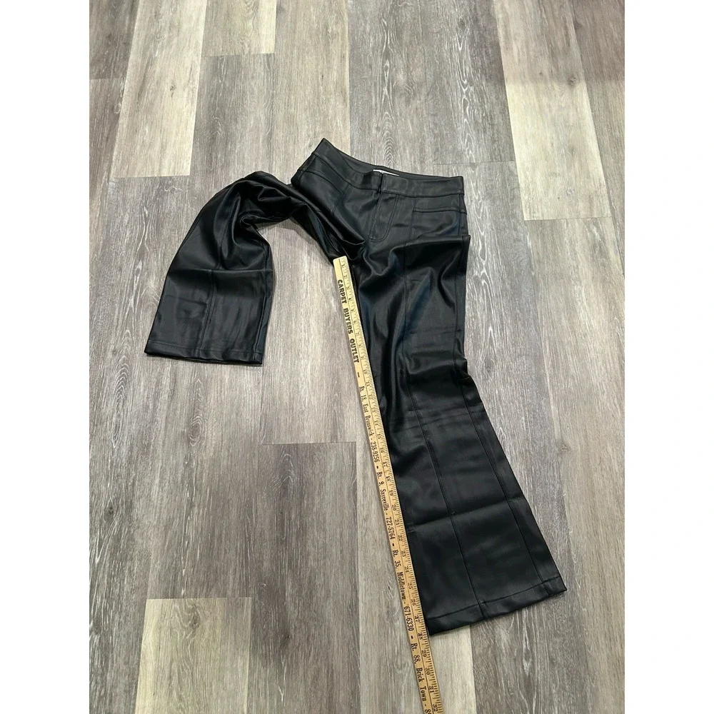 We The Free People Wide Leg Baggy Flare‎ Flared Bootcut Vegan Leather Pants Sz 0